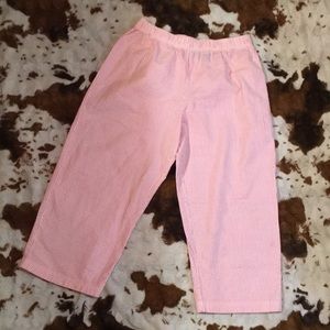 Pink & white stripped Bobbie brooks capris